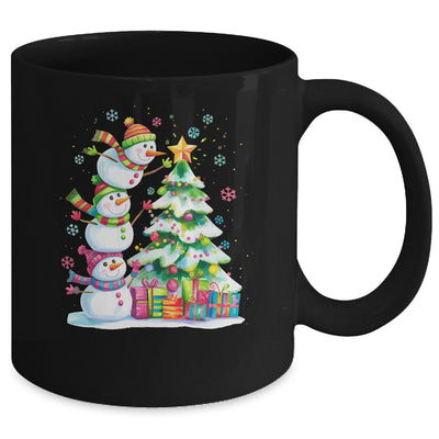 Cute Christmas Snowman Funny Christmas Tree Vintage Xmas Mug | teecentury
