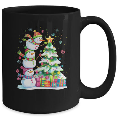Cute Christmas Snowman Funny Christmas Tree Vintage Xmas Mug | teecentury