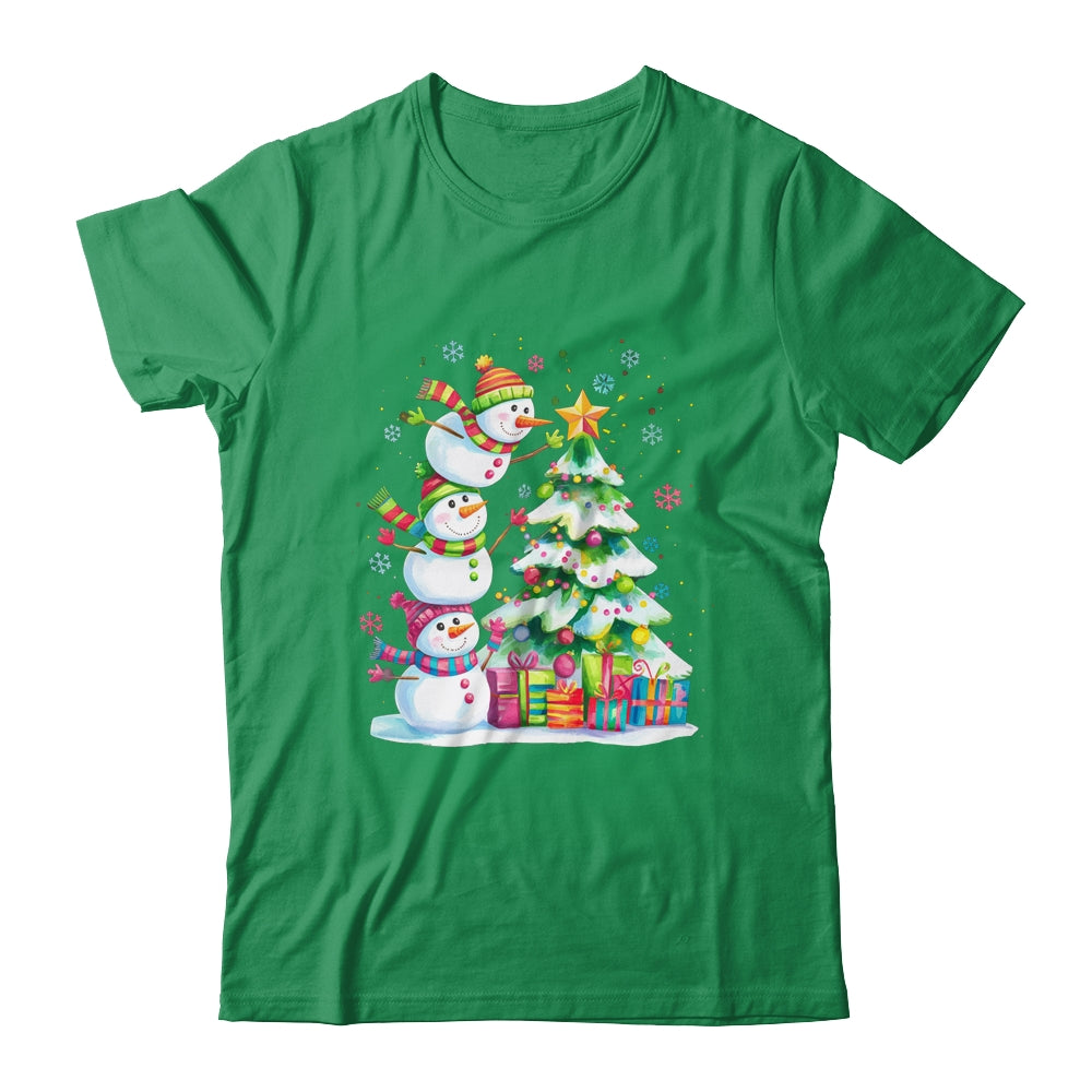 Cute Christmas Snowman Funny Christmas Tree Vintage Xmas Shirt & Sweatshirt | teecentury