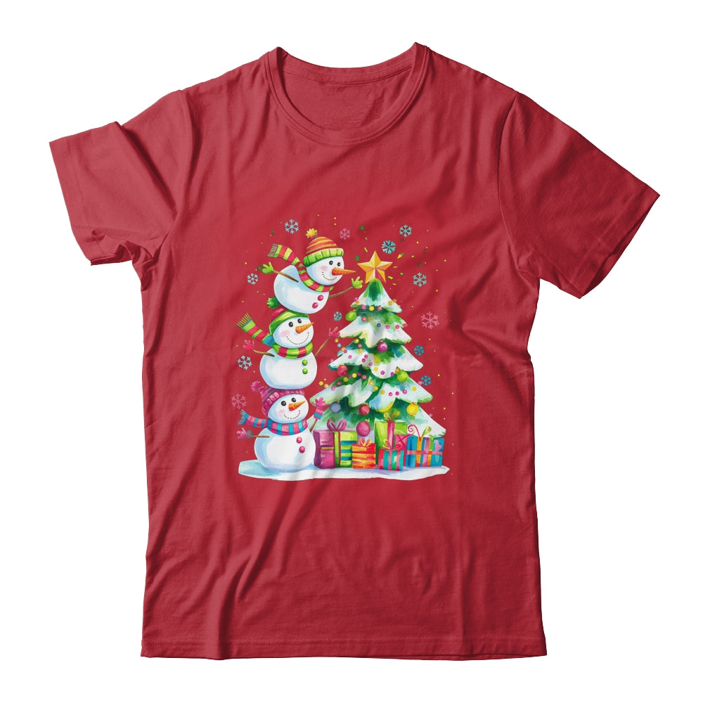 Cute Christmas Snowman Funny Christmas Tree Vintage Xmas Shirt & Sweatshirt | teecentury