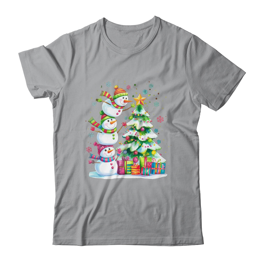 Cute Christmas Snowman Funny Christmas Tree Vintage Xmas Shirt & Sweatshirt | teecentury
