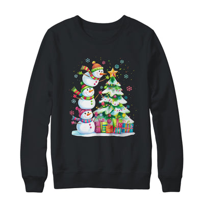 Cute Christmas Snowman Funny Christmas Tree Vintage Xmas Shirt & Sweatshirt | teecentury