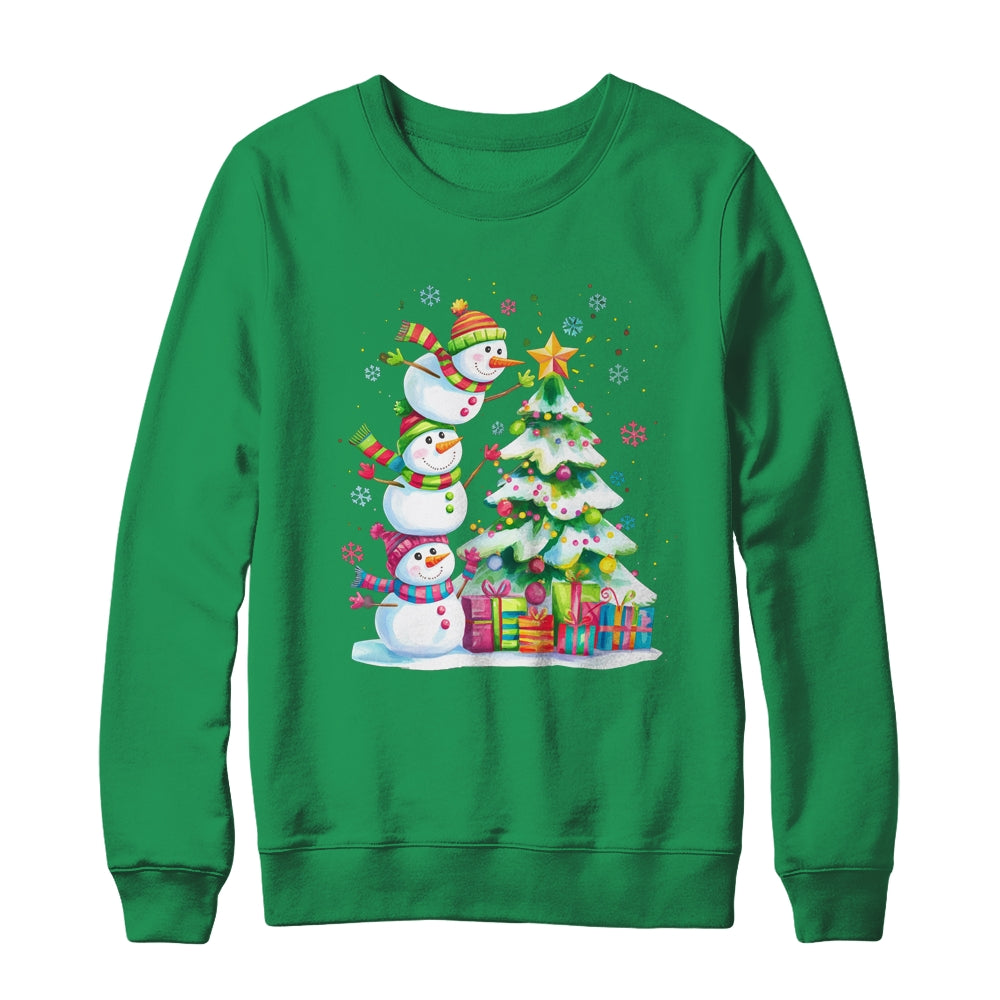 Cute Christmas Snowman Funny Christmas Tree Vintage Xmas Shirt