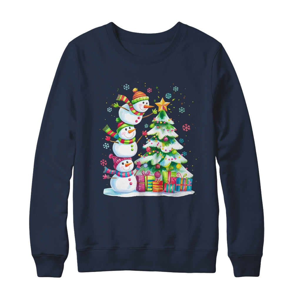 Cute Christmas Snowman Funny Christmas Tree Vintage Xmas Shirt & Sweatshirt | teecentury