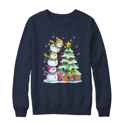Cute Christmas Snowman Funny Christmas Tree Vintage Xmas Shirt & Sweatshirt | teecentury