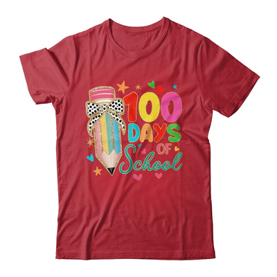 Cute Coquette Bow 100 Day Of School Pencil Teacher Shirt & Hoodie | teecentury
