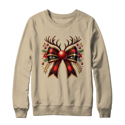 Cute Coquette Bow Coquette Christmas Reindeer Bow Women Girl Shirt & Sweatshirt | teecentury