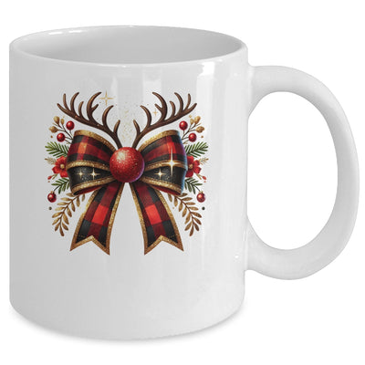 Cute Coquette Bow Coquette Christmas Reindeer Bow Women Girl Mug | teecentury
