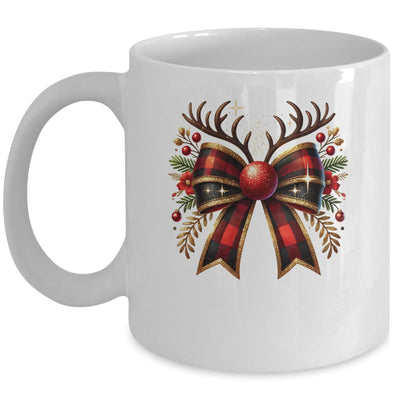 Cute Coquette Bow Coquette Christmas Reindeer Bow Women Girl Mug | teecentury