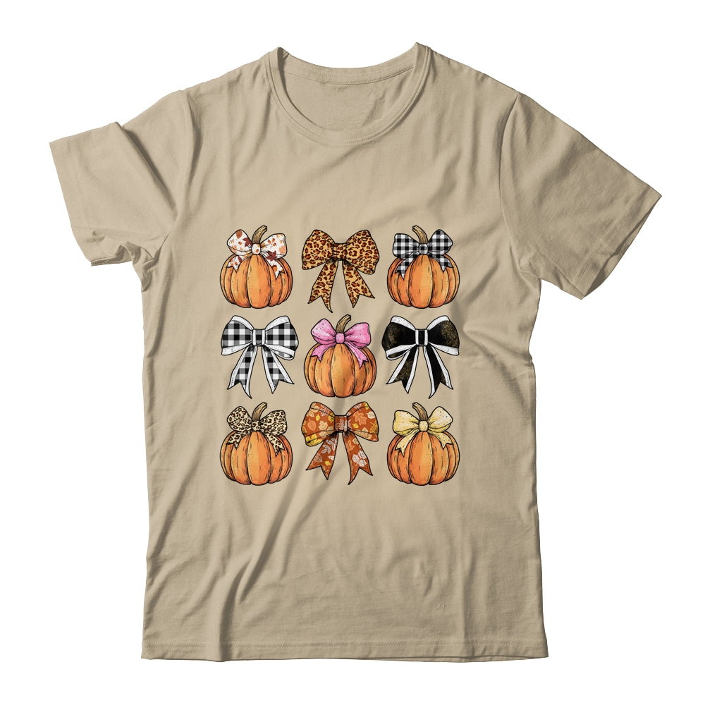 Cute Coquette Bows Pumpkin Season Halloween Autumn Fall Shirt & Sweatshirt | teecentury