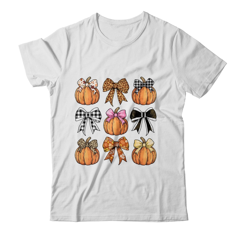 Cute Coquette Bows Pumpkin Season Halloween Autumn Fall Shirt & Sweatshirt | teecentury