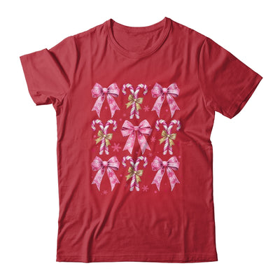 Cute Coquette Candy Canes Christmas Pink Bow Girls Teen  Shirt & Sweatshirt | teecentury