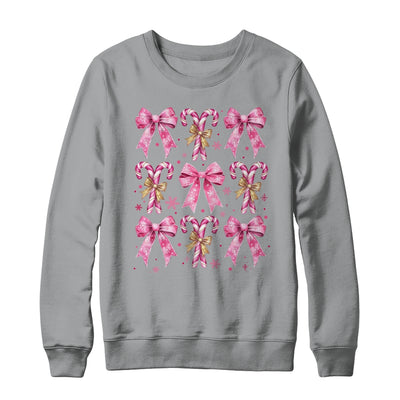 Cute Coquette Candy Canes Christmas Pink Bow Girls Teen  Shirt & Sweatshirt | teecentury