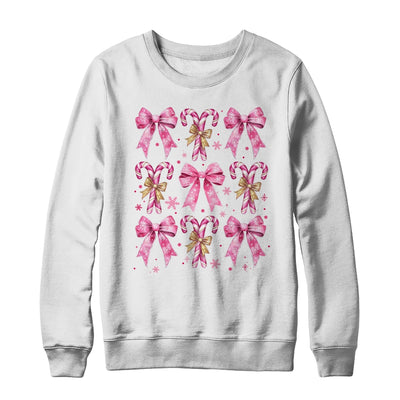 Cute Coquette Candy Canes Christmas Pink Bow Girls Teen  Shirt & Sweatshirt | teecentury