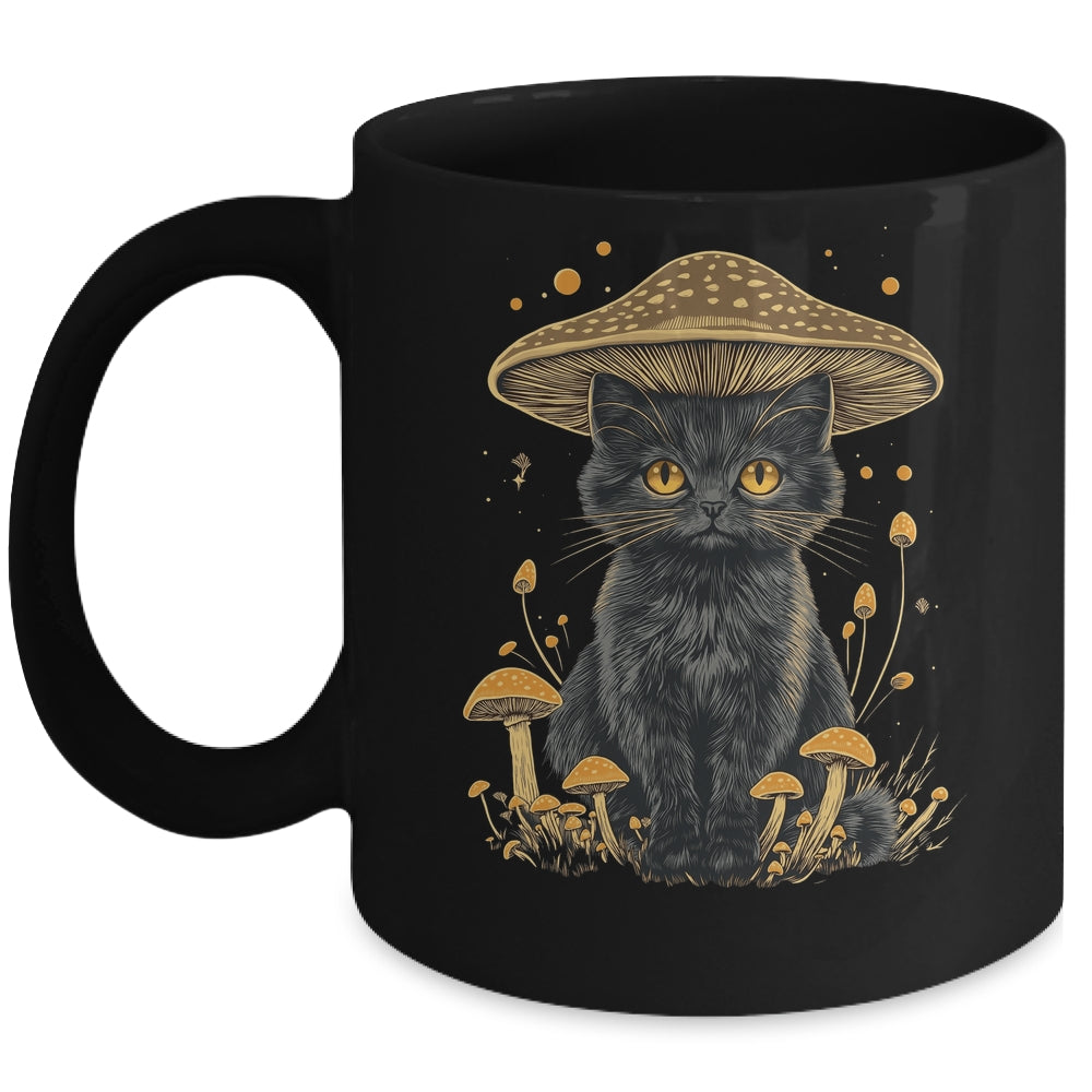Cute Cottagecore Aesthetic Cat Mushroom Women Kids Girls Mug | teecentury