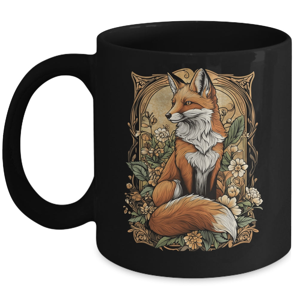Cute Cottagecore Aesthetic Fox Lover Women Girls Graphic Mug | teecentury
