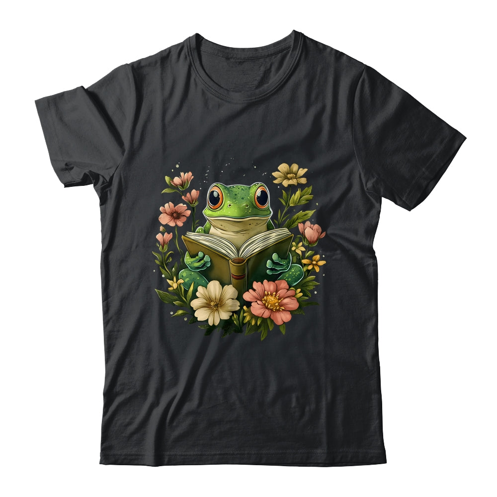 Cute Cottagecore Floral Frog Aesthetic Girls Women Graphic Shirt & Tank Top | teecentury