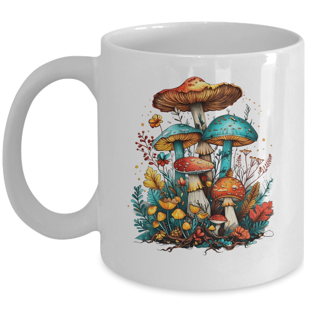 Cute Cottagecore Floral Mushroom Aesthetic Girls Graphic Mug | teecentury