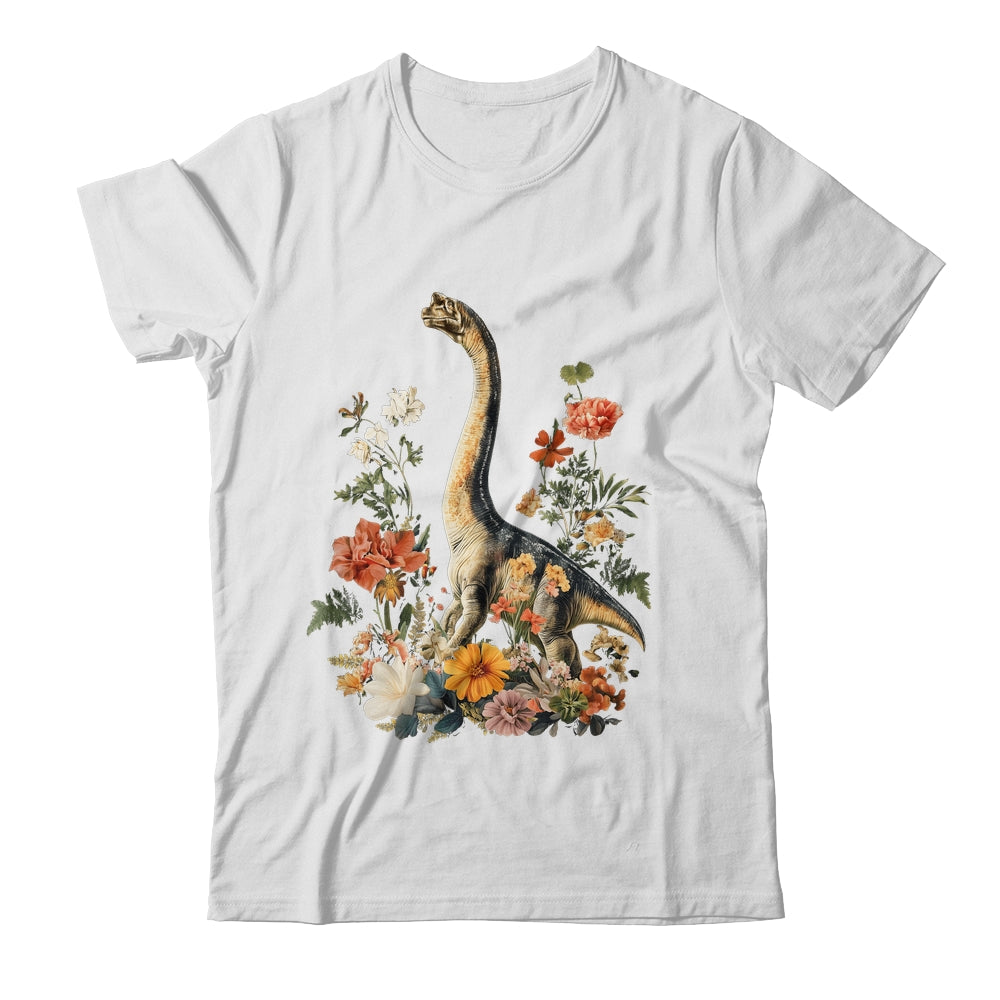 Cute Cottagecore Trex Dinosaur Flower Botanical Vintage Shirt & Tank Top | teecentury