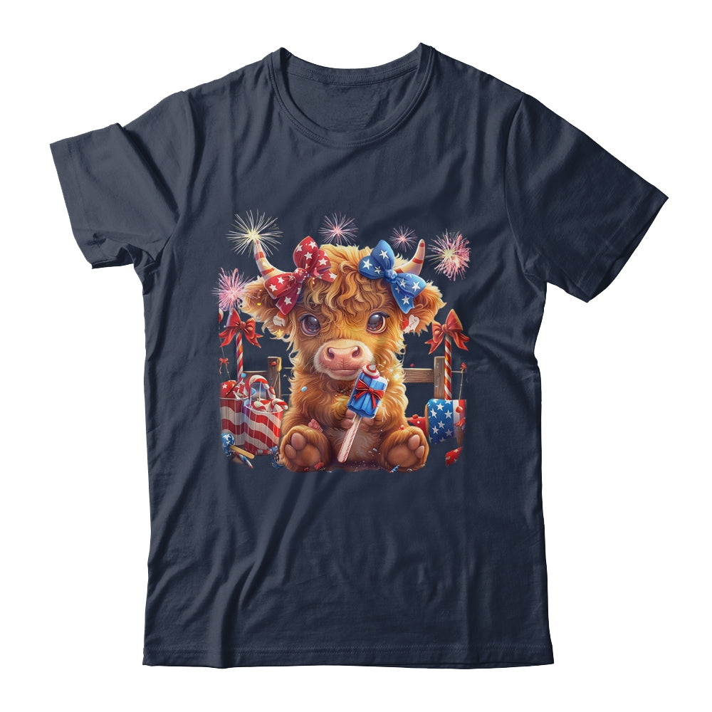 Cute Cow Popsicle 4th Of July Firework USA American Shirt & Tank Top | teecentury