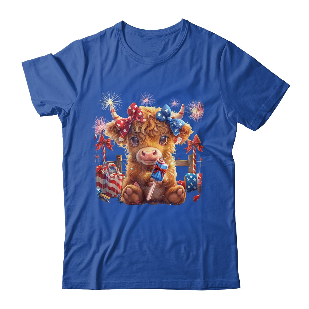 Cute Cow Popsicle 4th Of July Firework USA American Shirt & Tank Top | teecentury