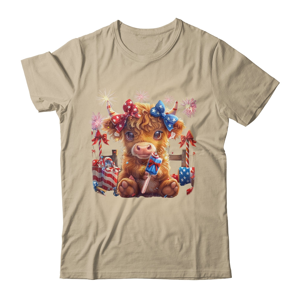 Cute Cow Popsicle 4th Of July Firework USA American Shirt & Tank Top | teecentury
