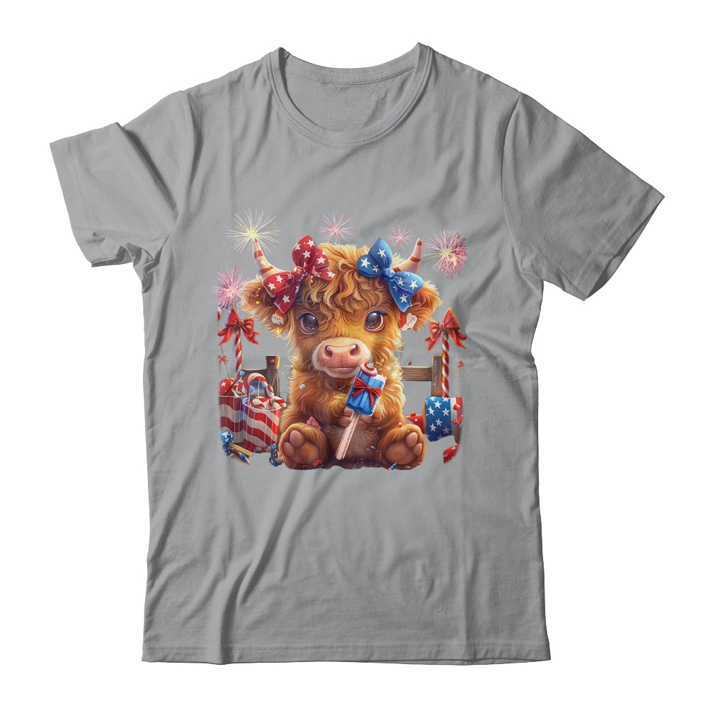 Cute Cow Popsicle 4th Of July Firework USA American Shirt & Tank Top | teecentury