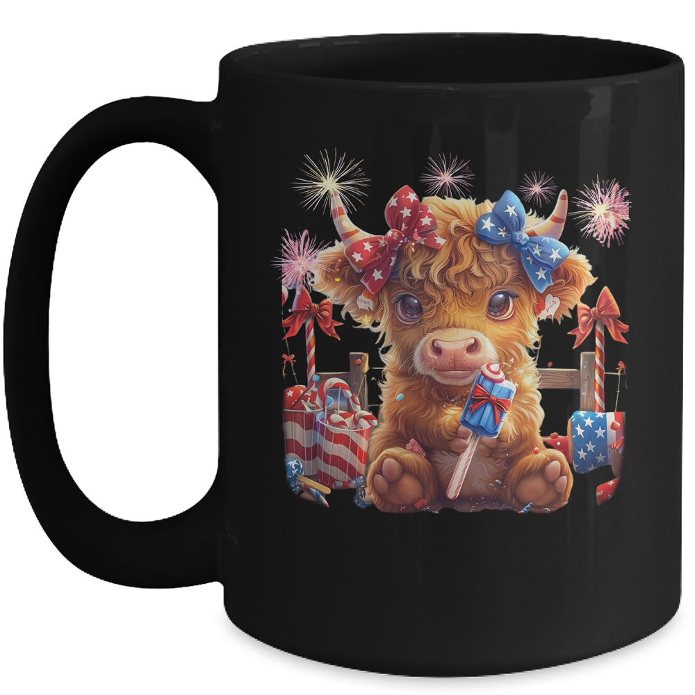 Cute Cow Popsicle 4th Of July Firework USA American Mug | teecentury