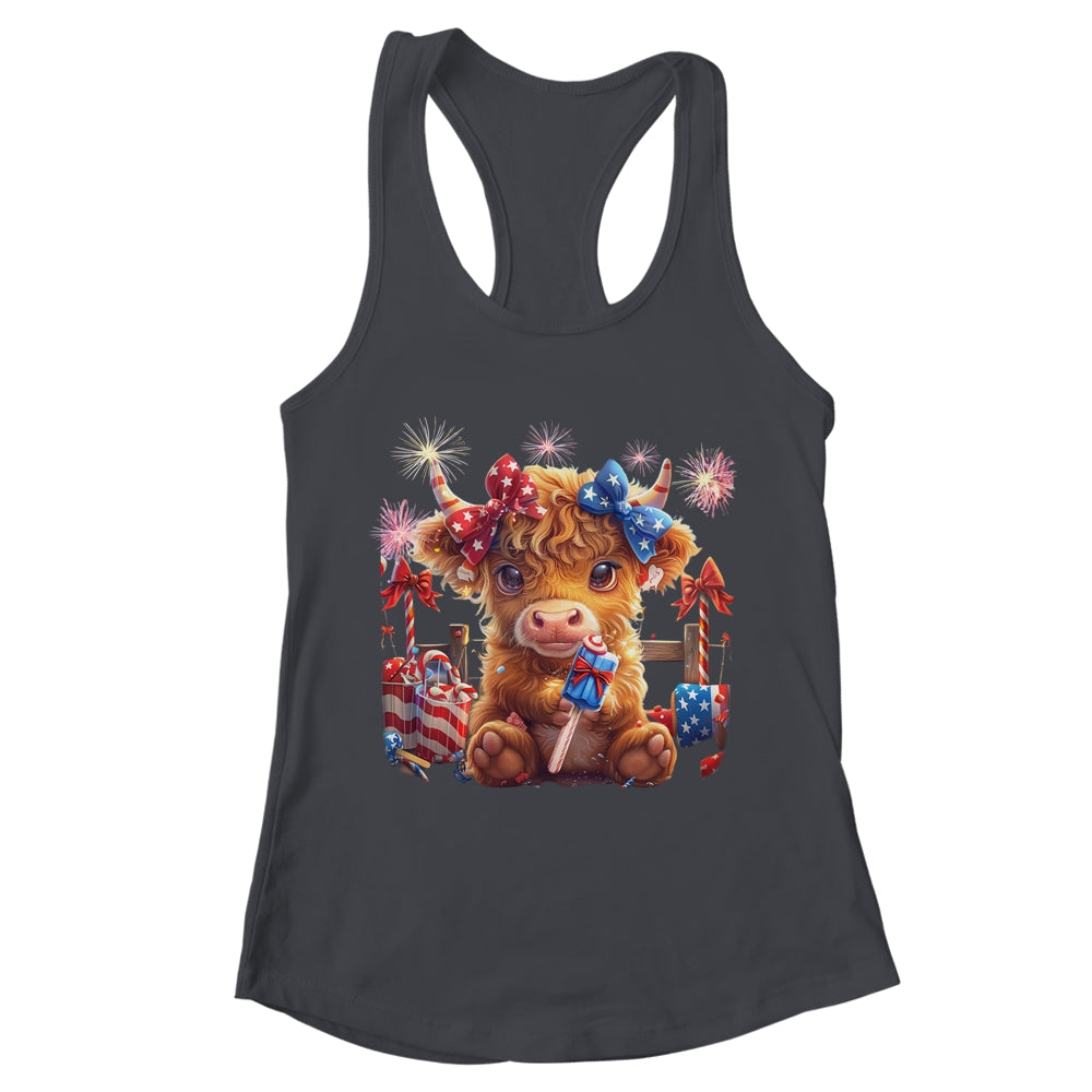 Cute Cow Popsicle 4th Of July Firework USA American Shirt & Tank Top | teecentury