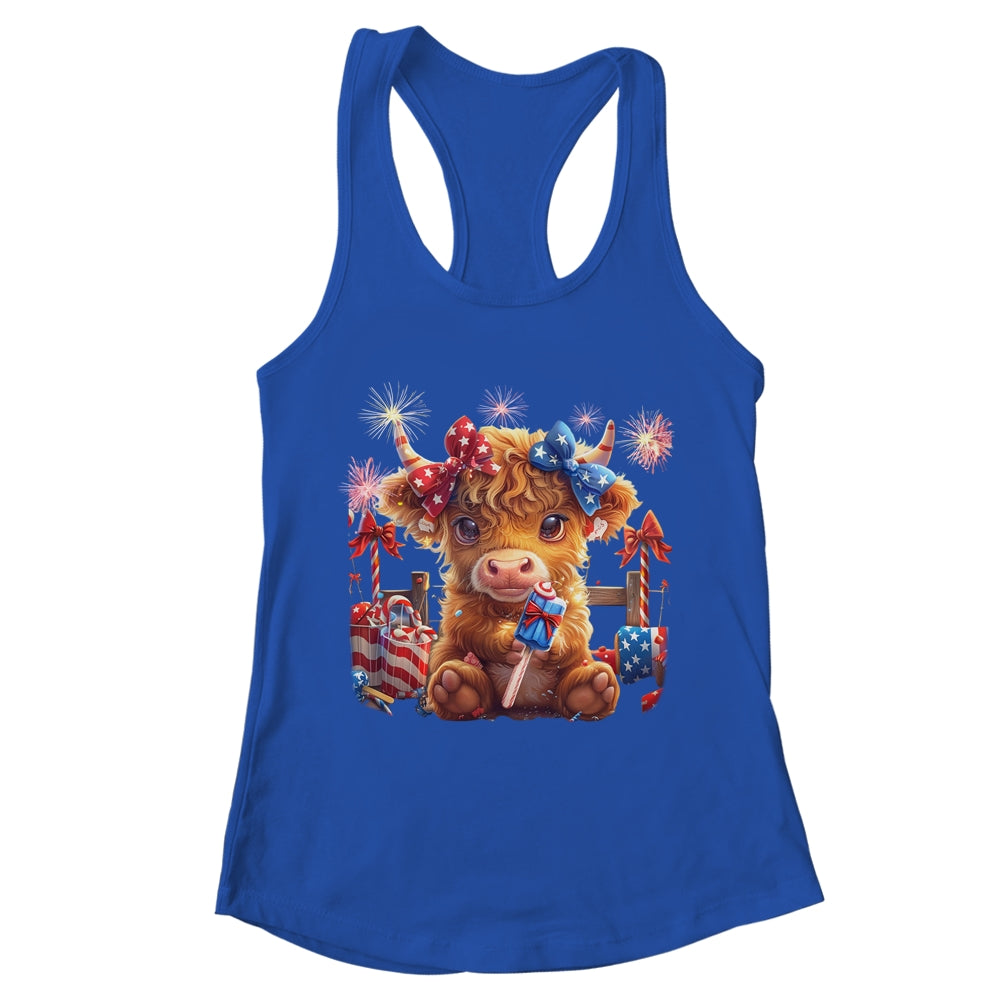 Cute Cow Popsicle 4th Of July Firework USA American Shirt & Tank Top | teecentury