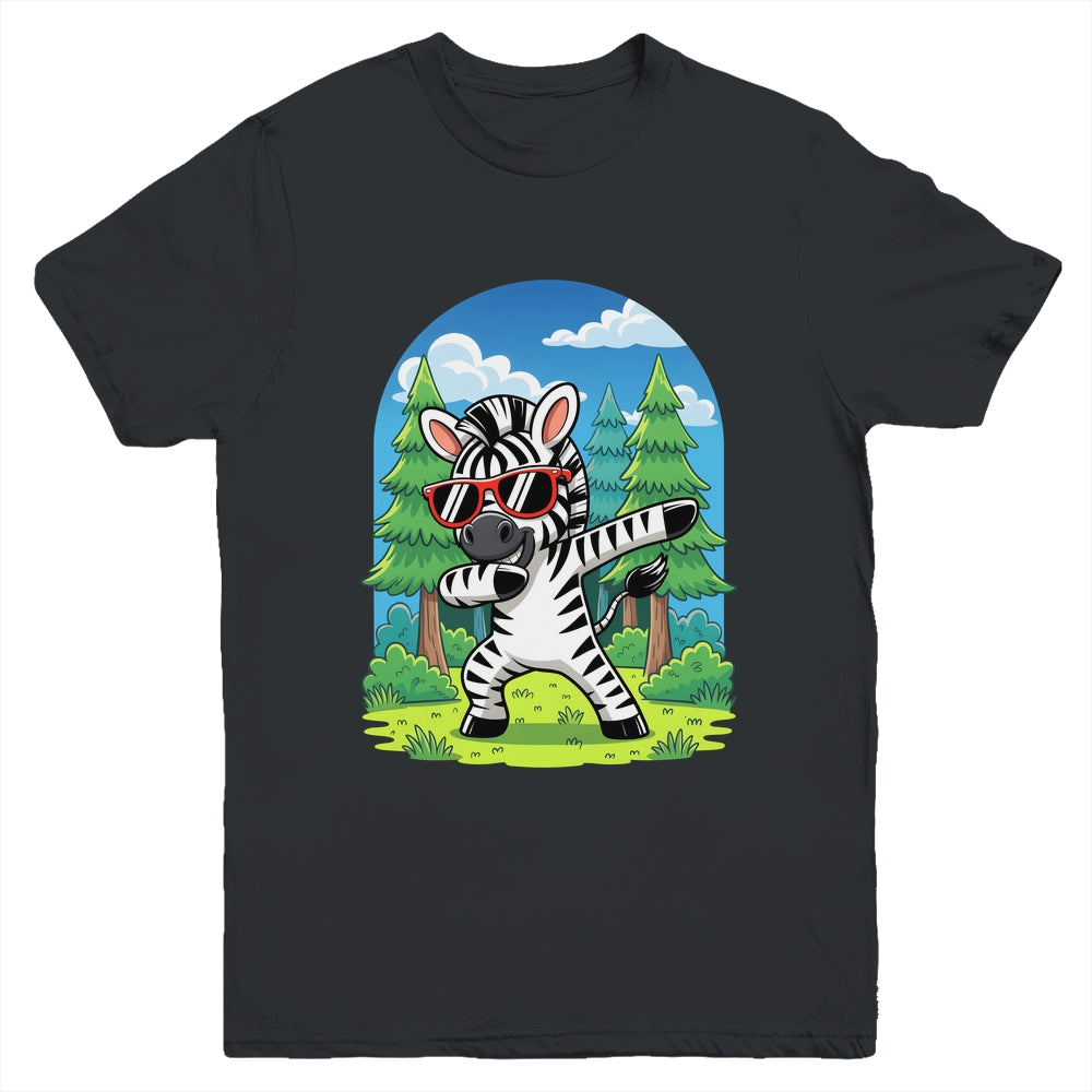 Cute Dabbing Zebra Costume Kids Girls Boys Animal Print Youth Shirt | teecentury
