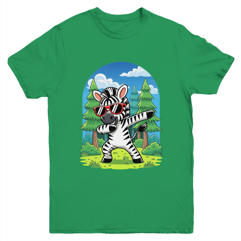Cute Dabbing Zebra Costume Kids Girls Boys Animal Print Youth Shirt | teecentury