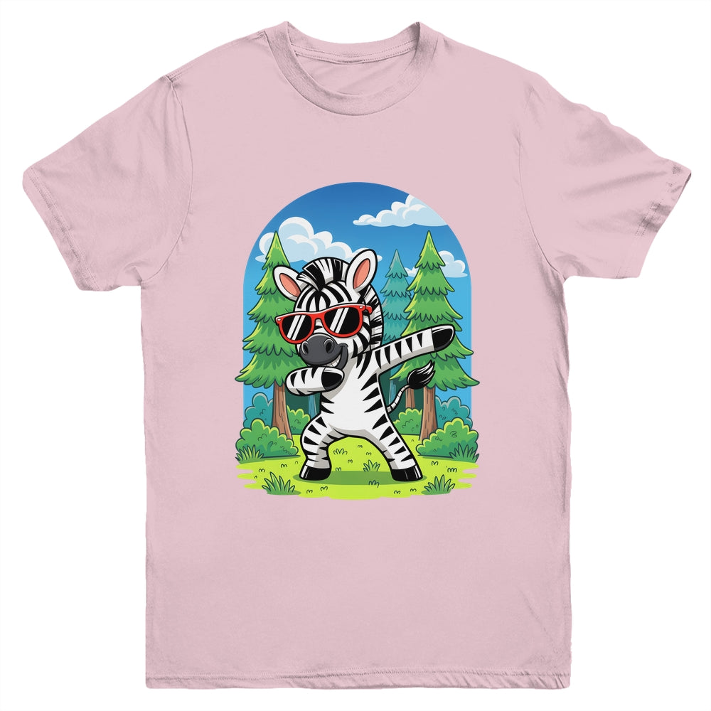 Cute Dabbing Zebra Costume Kids Girls Boys Animal Print Youth Shirt | teecentury