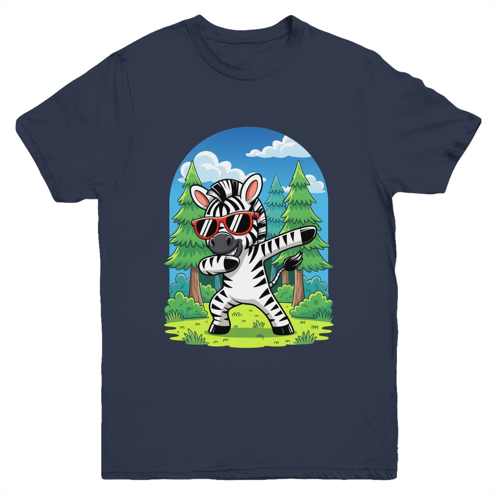 Cute Dabbing Zebra Costume Kids Girls Boys Animal Print Youth Shirt | teecentury