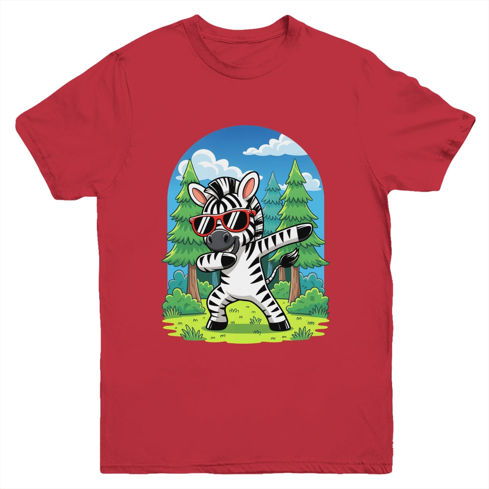 Cute Dabbing Zebra Costume Kids Girls Boys Animal Print Youth Shirt | teecentury