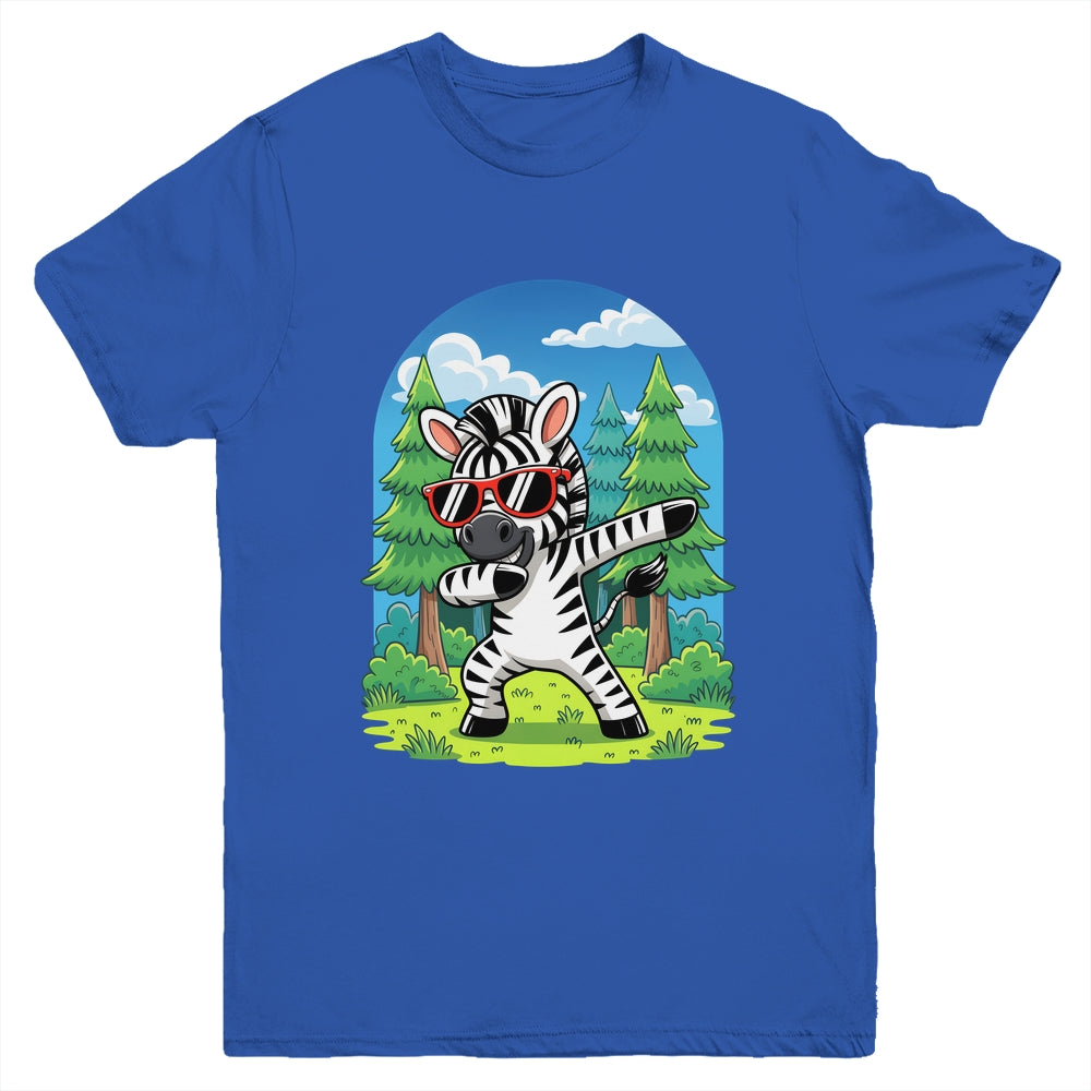 Cute Dabbing Zebra Costume Kids Girls Boys Animal Print Youth Shirt | teecentury