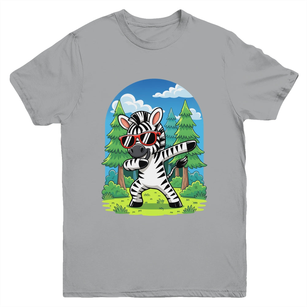 Cute Dabbing Zebra Costume Kids Girls Boys Animal Print Youth Shirt | teecentury