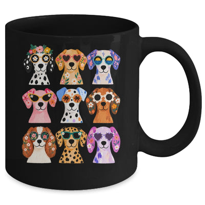 Cute Dogs Sunglasses Colorful Puppy Funny Pet Lover Graphic Mug | teecentury