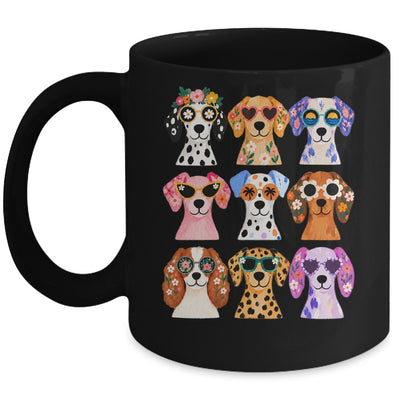 Cute Dogs Sunglasses Colorful Puppy Funny Pet Lover Graphic Mug | teecentury