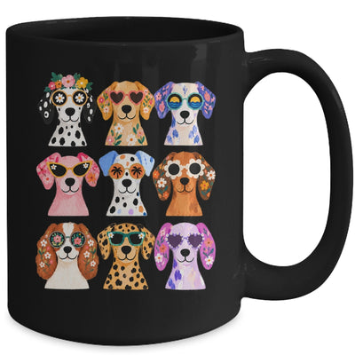 Cute Dogs Sunglasses Colorful Puppy Funny Pet Lover Graphic Mug | teecentury