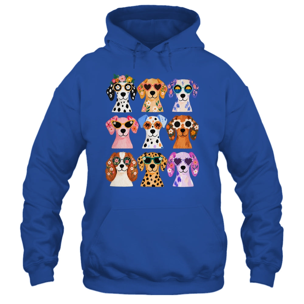 Cute Dogs Sunglasses Colorful Puppy Funny Pet Lover Graphic Shirt & Tank Top | teecentury