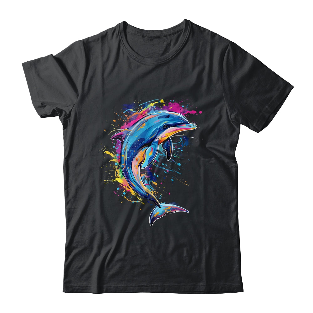Cute Dolphin Design Colorful Art Aquatic Lovers Women Kids Shirt & Tank Top | teecentury