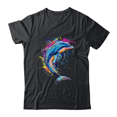 Cute Dolphin Design Colorful Art Aquatic Lovers Women Kids Shirt & Tank Top | teecentury