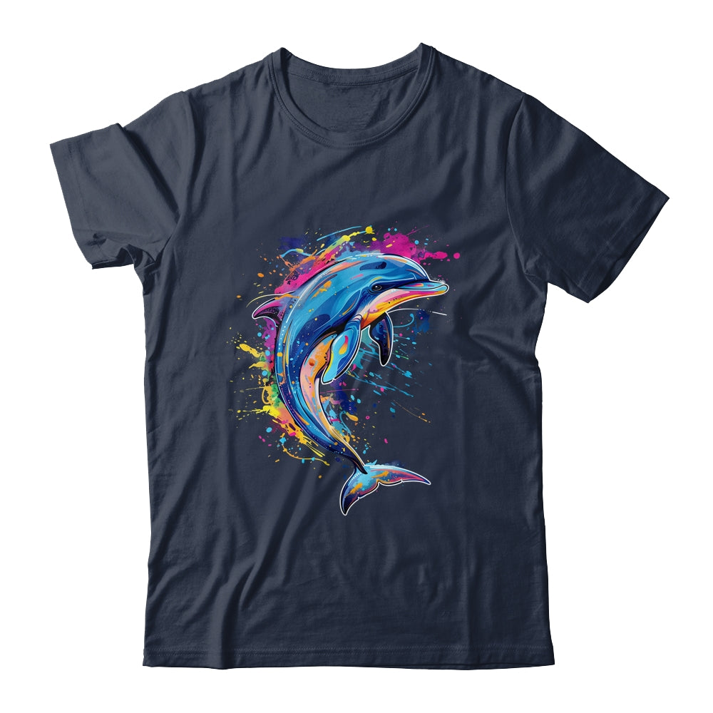 Cute Dolphin Design Colorful Art Aquatic Lovers Women Kids Shirt & Tank Top | teecentury