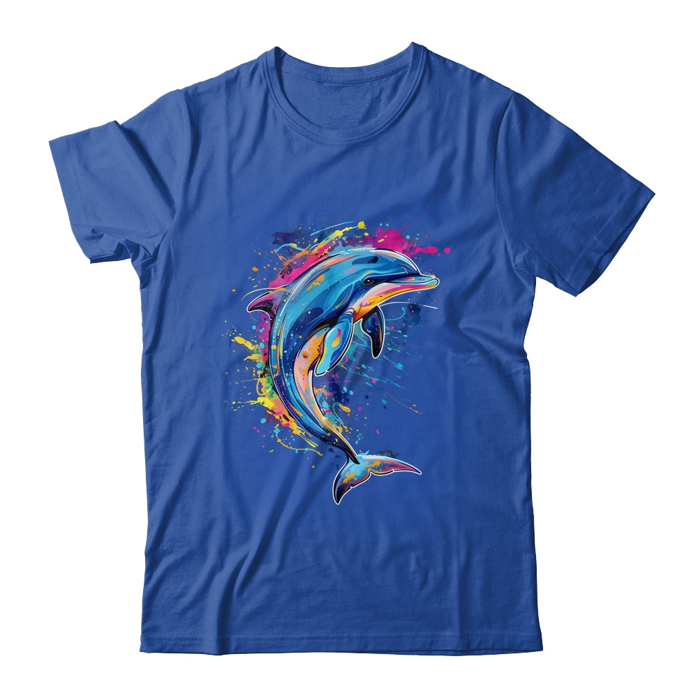 Cute Dolphin Design Colorful Art Aquatic Lovers Women Kids Shirt & Tank Top | teecentury