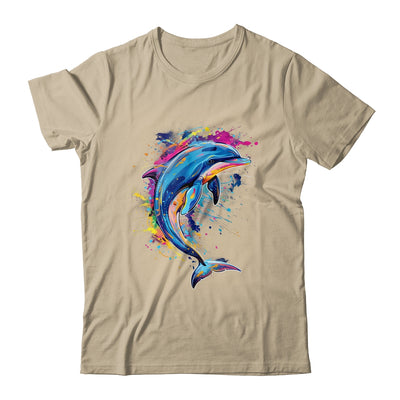 Cute Dolphin Design Colorful Art Aquatic Lovers Women Kids Shirt & Tank Top | teecentury