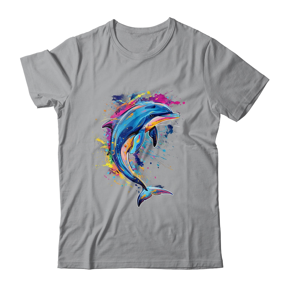 Cute Dolphin Design Colorful Art Aquatic Lovers Women Kids Shirt & Tank Top | teecentury