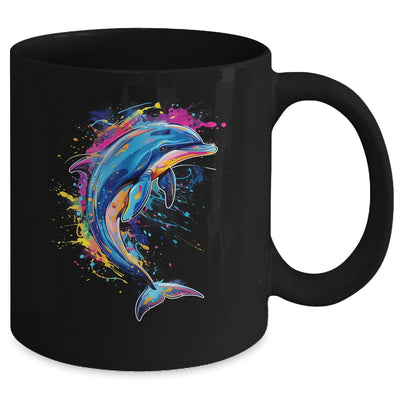 Cute Dolphin Design Colorful Art Aquatic Lovers Women Kids Mug | teecentury