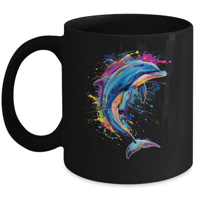 Cute Dolphin Design Colorful Art Aquatic Lovers Women Kids Mug | teecentury