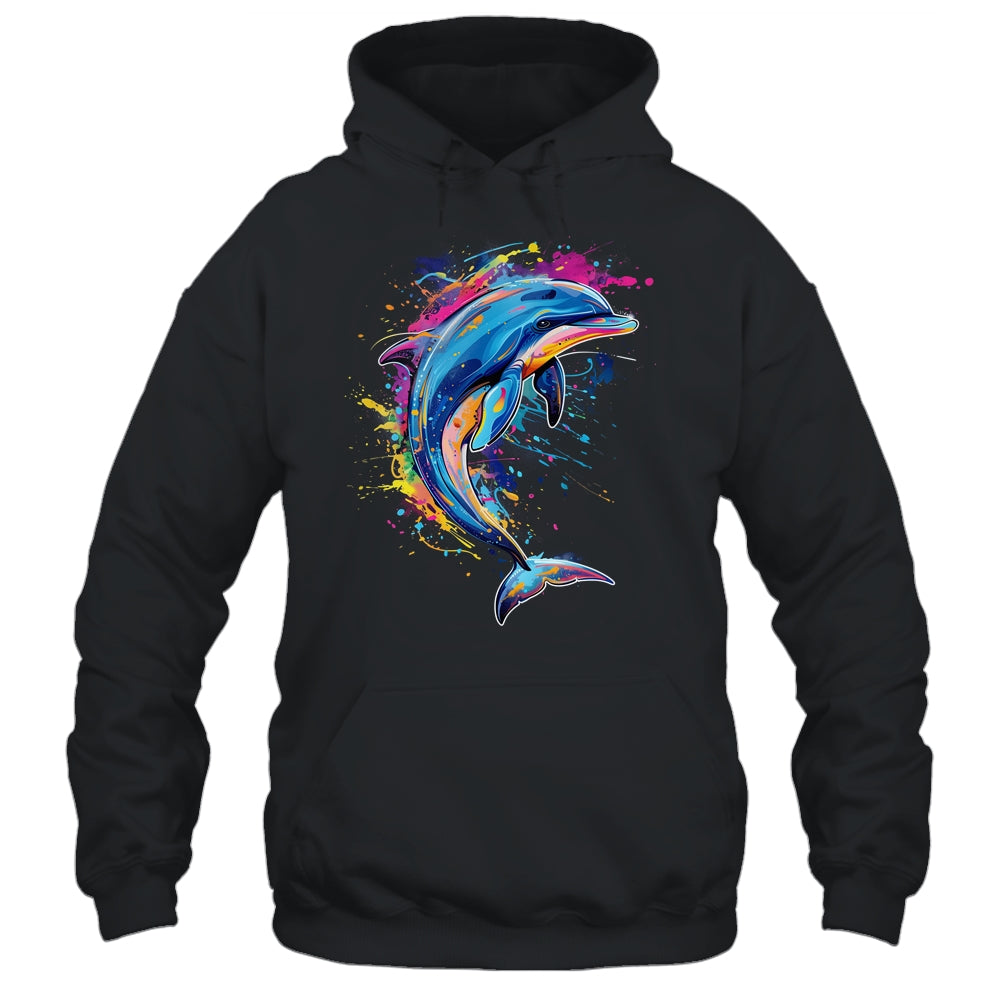 Cute Dolphin Design Colorful Art Aquatic Lovers Women Kids Shirt & Tank Top | teecentury